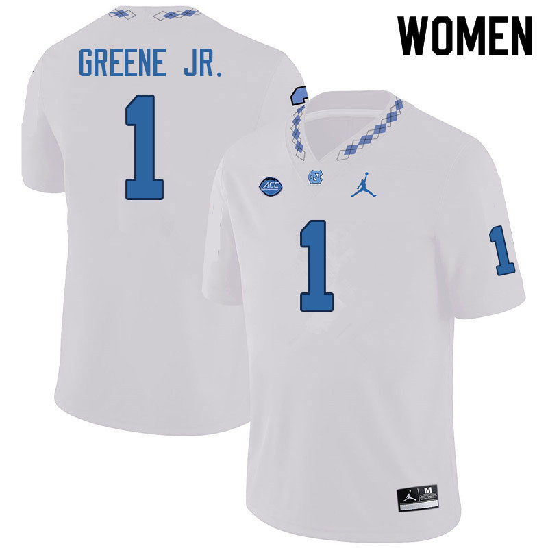 Women #1 Andre Greene Jr. North Carolina Tar Heels College Football Jerseys Sale-White
